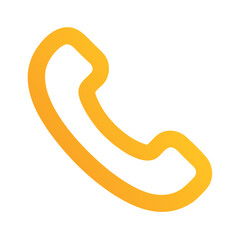 Phone handset icon, golden, for contact or support
