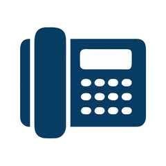 Office phone, dark blue color vector icon symbol