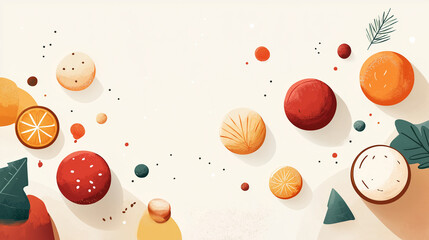 Abstract Fruit and Dots Festive Layout