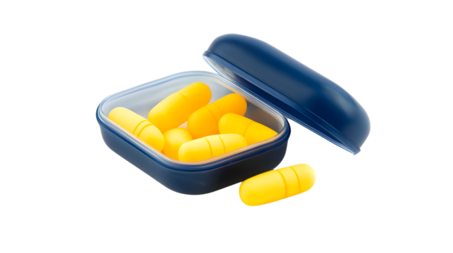 Professional Earplugs in Small Case on White Background