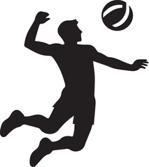 volleyball player silhouette with a white background