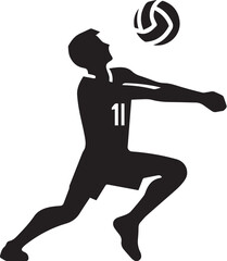 volleyball player silhouette with a white background