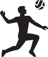 volleyball player silhouette with a white background