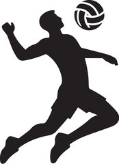 volleyball player silhouette with a white background