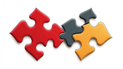 Obraz premium Interlocking Puzzle Pieces: Synergy and Teamwork Concept