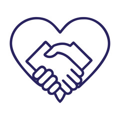 Heart Handshake Vector Icon: Trust, Partnership, and Love