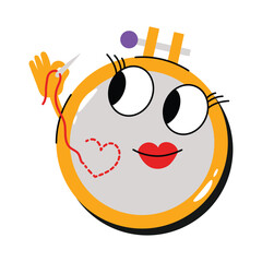 Embroidery Hoop vector Sticker. Eps 10 file