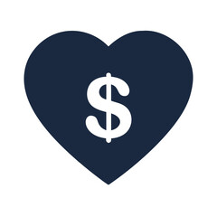 Love of Money: Heart and Dollar Symbol Illustration
