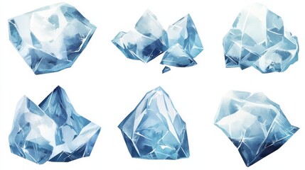 Naklejka premium PNG clear ice cubes. cut out element set illustration