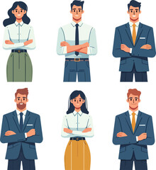 vector of entrepreneurs standing folded arms
