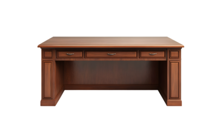 Modern Office Desk Isolated on White Background - Clean and Professional Workspace Concept