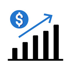 Money growth illustration showing profit gain and increase