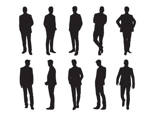 Corporate Team Silhouette Collection Business People in Action