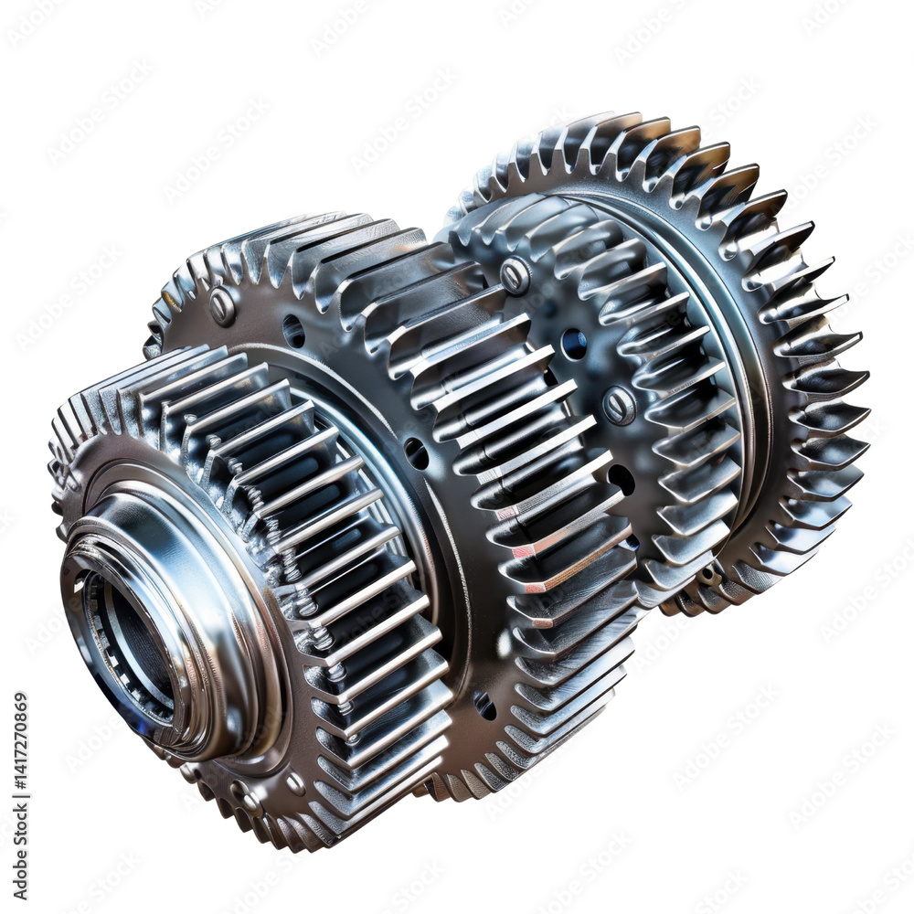 Aufkleber high quality metallic gears with intricate designs, showcasing blend of engineering and precision. t