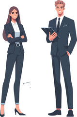 vector of entrepreneurs standing folded arms