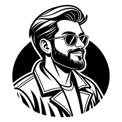 A generous handsome daddy with beard wearing.  