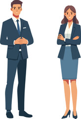 vector of entrepreneurs standing folded arms