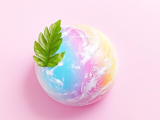 Colorful Earth, Tropical Leaf, Pink