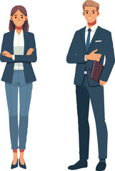 vector of entrepreneurs standing folded arms