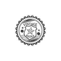 Antique Circular Emblem with Decorative Vintage Elements