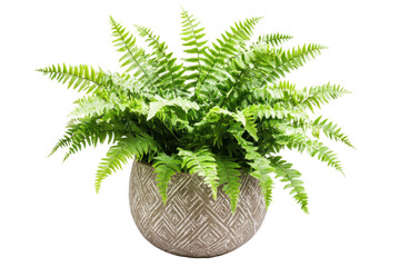 Cut out fern plant in a pot isolated on white background ideal for interior design accents