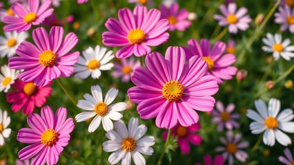 pink and white daisies
