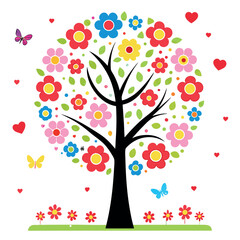 Digital-artwork-of-a-whimsical-tree-with-a-black-tree  