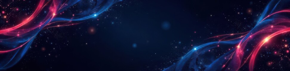 Black backdrop with swirl ribbons and starry night sky,  ribbons, Christmas decorations