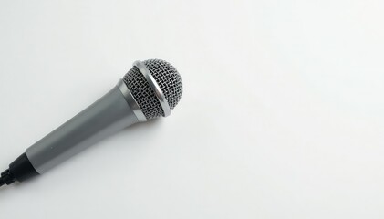 Close-up shot of a single microphone on white background , beat, rap