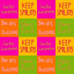 Spirit Quotes Typography Pattern - Bright and Uplifting Seamless Design