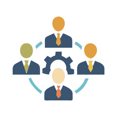 Teamwork and Collaboration: Business Team Connecting Around Technology