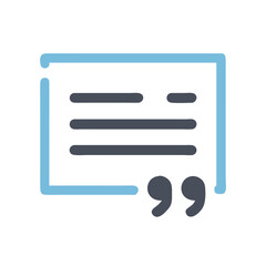 Quote icon illustration symbol for dialogue and conversation