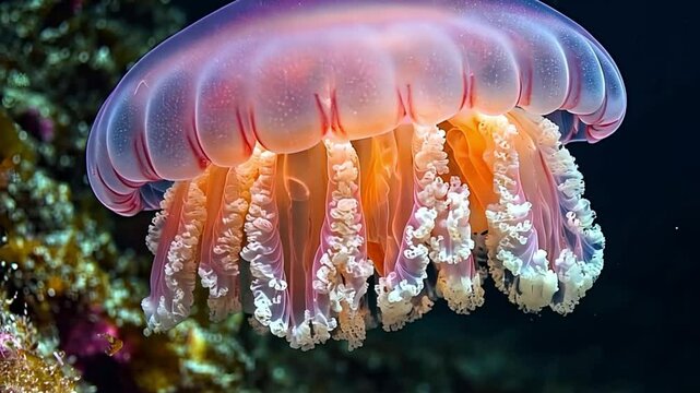 Stunning Pink Jellyfish Underwater