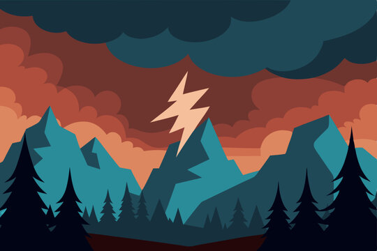 Anime Wilderness With Thunderclouds Approaching Effect