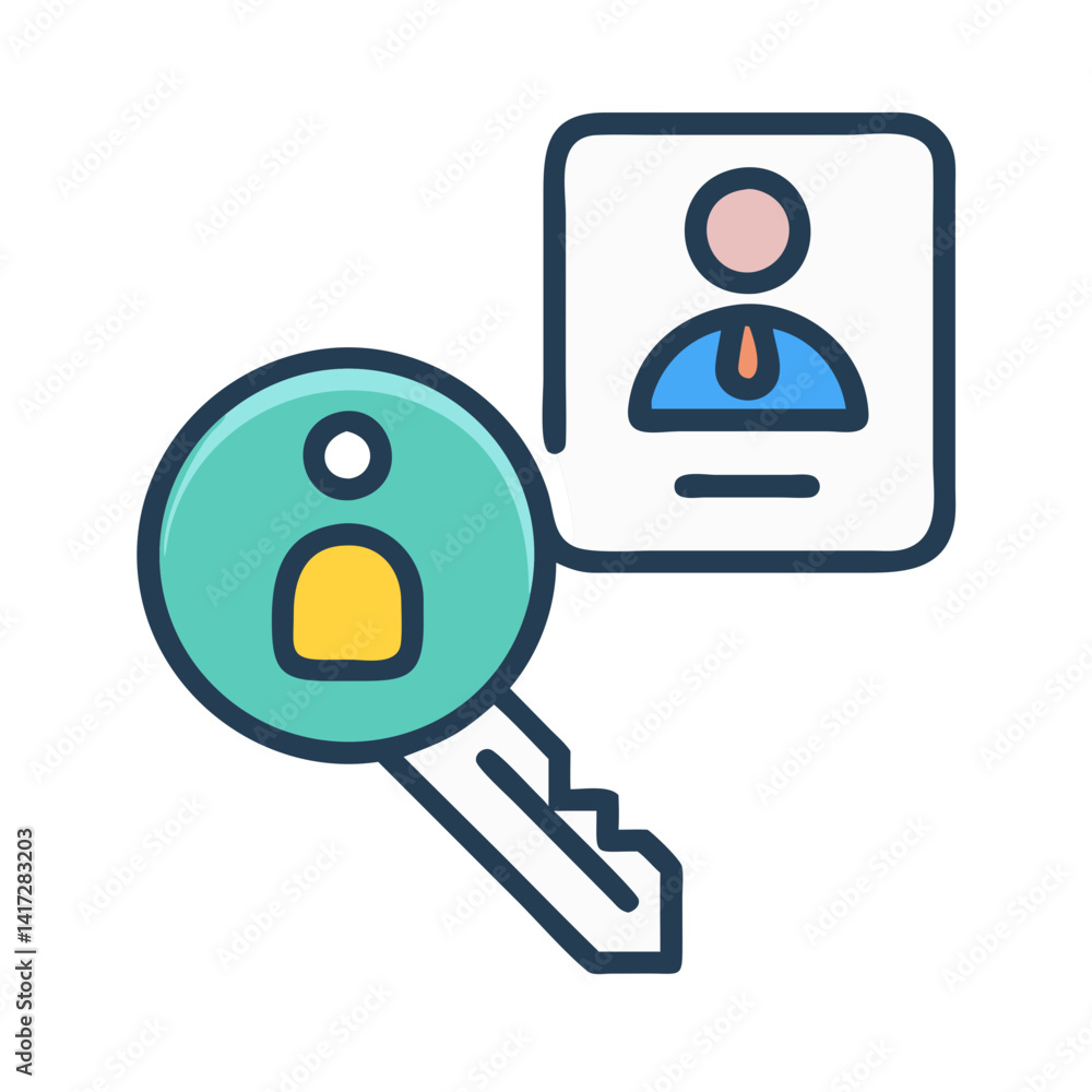 Poster access key card icon for user authentication security