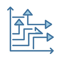 Arrow path graph: Multiple directions and possible paths