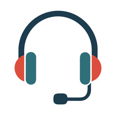 Retro Headset with Microphone: Call Center Support Icon