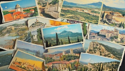 A Collection of Vintage Postcards Depicting Picturesque Italian Landscapes, Charming Towns, and Majestic Mountains.