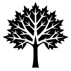Obraz premium Maple tree vector icon simple and clean icon 