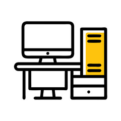 Minimalist Yellow Book Spine Illustration on Black Background