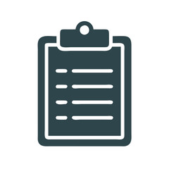 Dark Clipboard Icon with Lines on Black Background