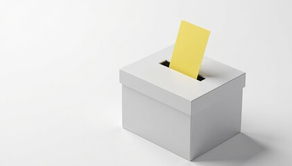 Obraz premium Single ballot box on white background, top view , voting, secrecy