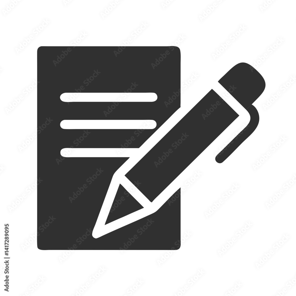 Aufkleber writing a document, note-taking, and editing conceptual vector design