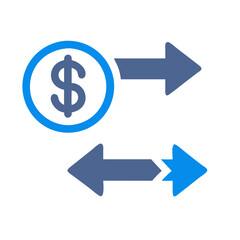 Money Exchange, Dollar Conversion, Financial Transaction Icon