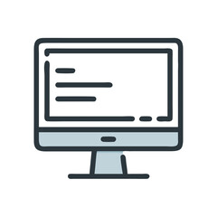 Stylized computer icon illustration for technology applications uses