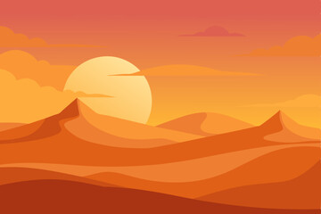Fototapeta premium desert-scene-at-golden-hour
