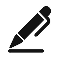 Simple Black Pen Icon for Writing and Editing