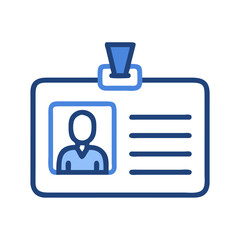 Employee ID Card Badge Icon on Black Background