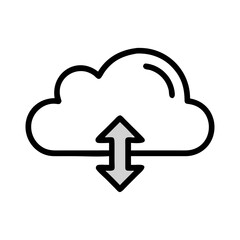 Gray vertical double arrow on black background