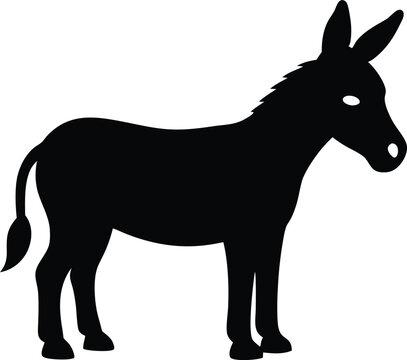 recommend clip art: donkey silhouette vector, black donkey silhouette vector illustration on white background